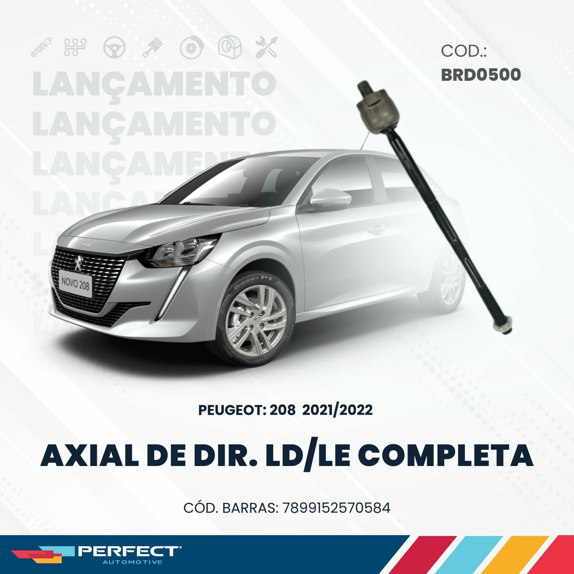 Axial de Direção LD/LE do Peugeot 208 para os anos 2021 / 2022